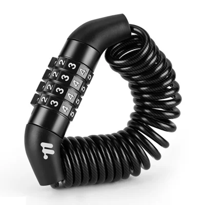 WEST BIKING YP0705135 Serrure pour Casque de Vélo Serrure de Sécurité Portable à Code 4 Chiffres - Noir