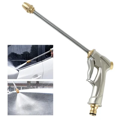 Pistola de Lavagem de Carro 717 com Bocal de Cobre de Alta Pressão e Pulverizador de Mão para Jardim para Lavagem de Carros, Plantas e Rega