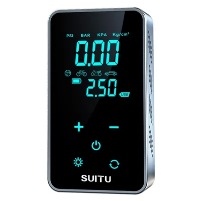 SUITU ST-9616C Pompe à air pour pneus de voiture portable à écran tactile intelligent avec affichage numérique sans fil