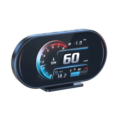 P27 OBD2 GPS Dwurakiety Pokładowy LCD Samochodowy Wskaźnik Nawigacyjny z Prędkością Obrotów Silnika, Temperaturą Cieczy Chłodzącej i Zużyciem Paliwa - Czarny