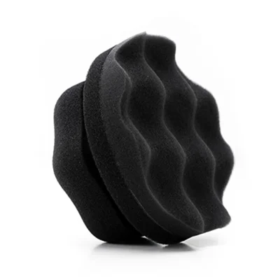 QIXIANGCHE 9755 Aplicador de Cera para Coches Esponja Redonda - Negro / Forma de Onda
