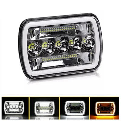 45W 5.59 x 7.8 inch Square LED Headlight Yellow White Dual Color for 6 x 7 inch Truck Light