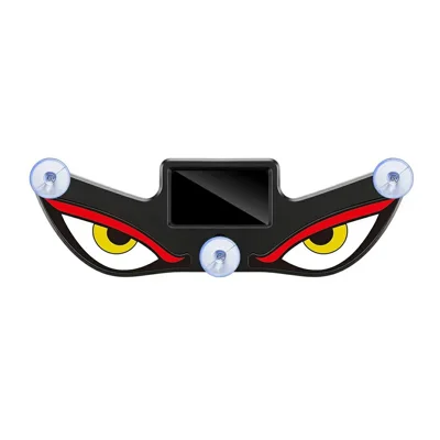 Devil Eyes Design Car LED Warning Lamp Solar Powered Atmosphere Light with Suction Cups for Windshield - Red+Yellow+White