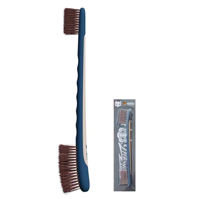QILI Car Interior Cleaning Brush Dual Head Anti Slip Handle Detail Brush for Car Window Seals Crevices Cleaning - Composite Filaments