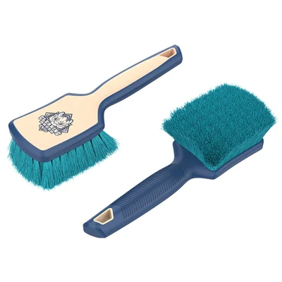 QILI QC-51 Car Tire Cleaning Brush Anti-Slip Handle Wheel Brush for Car Tire Wheel Hub Carpet Cleaning - Soft Curved Bristles / Size L