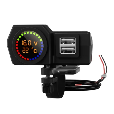 WUPP CS-1747A1 Motorrad Ändern 3.4A Dual Usb-ladegerät Spannungstemperatur Digitale Anzeige Wasserdichtes Telefonladeadapter
