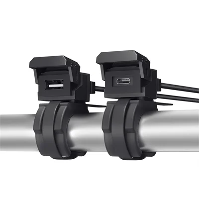 WUPP CS-1849D1 Motorcycle Charger USB-A+Type-C Motorbike Handlebar Charger