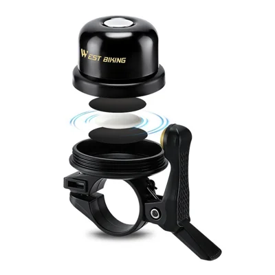 WEST BIKING YP0706075 Aluminum Alloy Bicycle Bell for AirTag Holder Anti-Theft Mountain Road Bike Warning Horn - Aluminum Alloy Bell