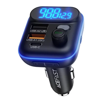 ACEFAST B25 36W Auto-FM-Transmitter Bluetooth 5.4 MP3-Player Schnellladegerät - Schwarz