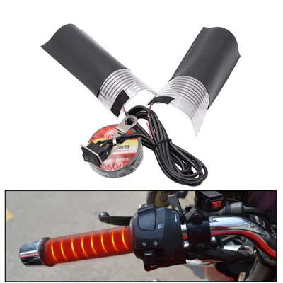 WUPP CS-054B1 1Pair 12V Moto Impugnature Riscaldate 3a Generazione Riscaldamento Rapido Manopole Elettriche da Manubrio con 2 Temperature Regolabili