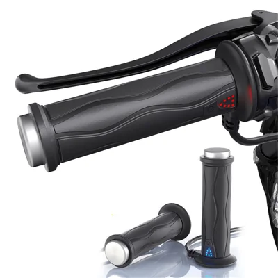 WUPP CSZH-1823B2 1 Coppia di Manopole Riscaldate per Motociclette 22mm Universali in Silicone per Manubrio