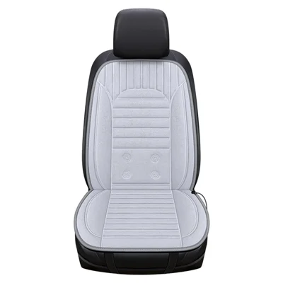 G-4S Heated Car Seat Covers Winter Heating 12V Car Seat Warmer Pad with Backrest - Grey