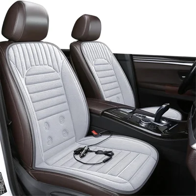 G-4S 2Pcs / Set 12V Car Seat Heating Cushion for Winter Heated Seat Covers with Backrest - Grey