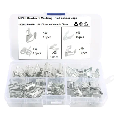 A8239 50Pcs 1#+2#+5#+6#+7# Carbon Steel Dashboard Moulding Trim Fastener Clips