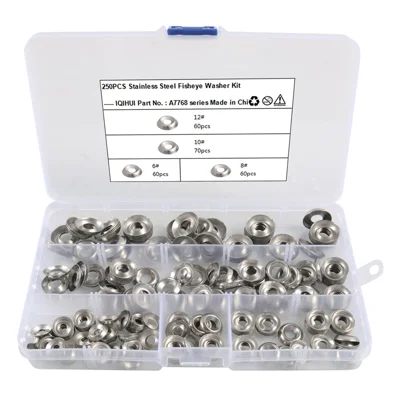 A7768 250Pcs 304 Stainless Steel Countersunk Finish Cup Washers Gasket Fasteners