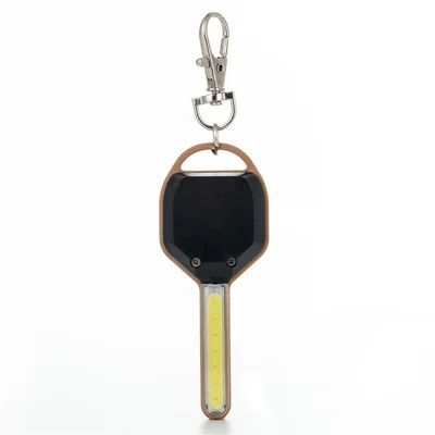 Mini LED Flashlight Keychain Portable LED Night Light Key Shaped Camping Emergency Lighting Illuminating Tool - Gold
