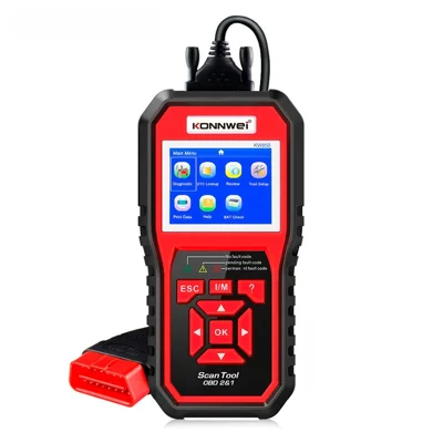 KONNWEI KW850 OBD2 Scanner Code Reader OBD II Automotive Scanner Car Diagnostic Scan Tool Check Engine Tool (Support 8 Languages) - Red