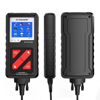 KW710 Testeur de batterie 6V/12V/24V pour moto, voiture et camion Analyseur de batterie au plomb-acide