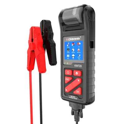 Konnwei KW720 Automotive Battery Check Machine Automobile Battery Tester Tester 6V 12V 24V Battery Load Tester Avec Imprimante