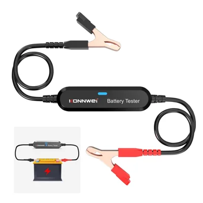 KONNWEI BK100 Testeur sans fil pour batterie automobile compatible Bluetooth, 6 V 12 V, testeur de CCA pour batterie de voiture, analyseur de charge - Noir