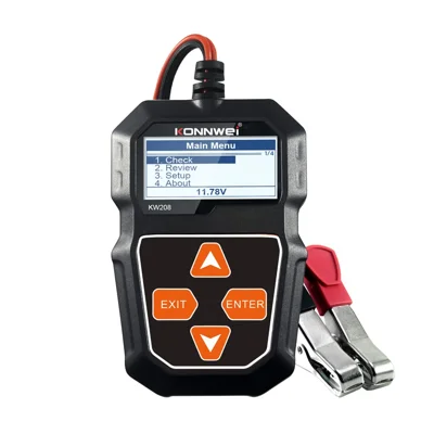 KONNWEI KW208 Testeur de batterie de voiture numérique 12V 100-2000CCA Outil de test du système de démarrage et de charge