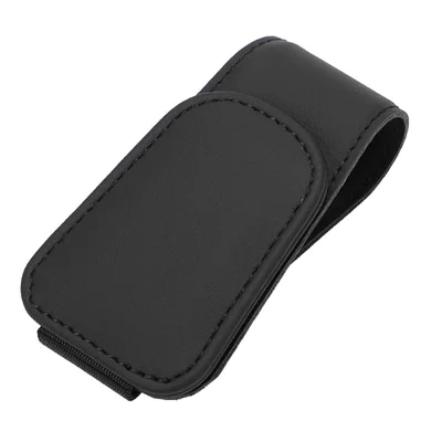 Suporte Magnético de Couro Sintético para Óculos de Sol do Quebra-Sol do Carro - Preto