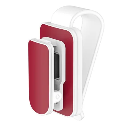 Suporte de óculos para para-sol do carro Metal+ABS Clipe de óculos de sol Carro Multi-Funcional Suporte de óculos Organizador do para-sol - Branco+Vermelho