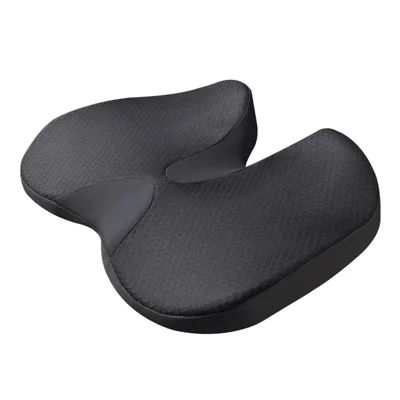 Cojín de Asiento de Automóvil de Malla de Tela+Espuma de Memoria Transpirable Alivio de Fatiga - Negro