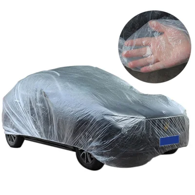 BY-004 Capa de Chuva Impermeável para Automóveis Descartável de Plástico PE Protetor de Carro (Versão Básica), Tamanho: L