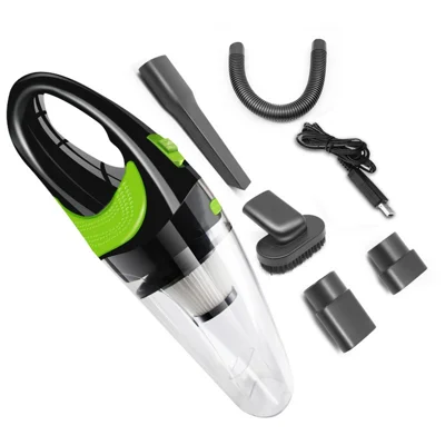 RUNDONG Handheld Car Vacuum Cleaner Cordless USB Charger Cyclonic Suction Vacuum Cleaner - Transparent / Green