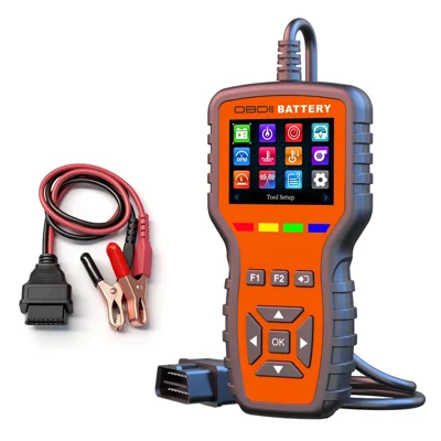 K2 Pro 2 en 1 Scanner OBD2 Testeur de Batterie Voiture 40000+ Codes d'Erreur Outil de Diagnostic Moteur - Orange