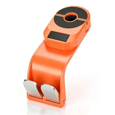 Colgador trasero para asiento de coche con doble gancho, colgador plegable giratorio de 360 grados, almacenamiento oculto para vehículos - Naranja