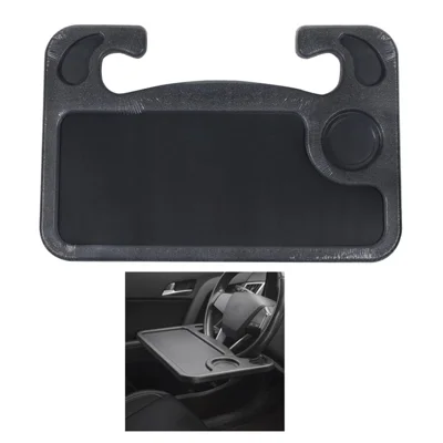 BN-C03-1C Tavolino regolabile per volante dell'auto per laptop, notebook, portabevande e portaoggetti - Nero