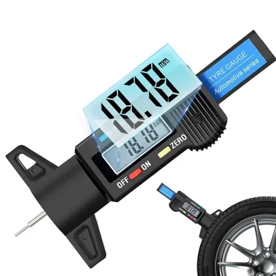 Medidor digital de profundidad de visualización LCD 0-25.4 mm Medidor de neumáticos Herramienta de detección del desgaste de los neumáticos
