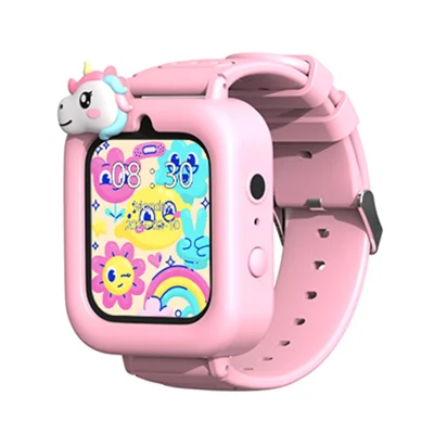 K90 1.83 Inch Touch Screen Kids Smart Watch Built In 36 Games Video Recorder Music Player with Flashlight - Pink