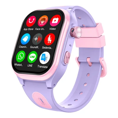 D18 2.0 Inch 4G Kids Smart Watch SOS Call Hidden Retractable Camera (Europe  /  Asia  /  Africa Version) - Purple