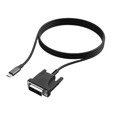 HC-65 USB 3.1 Type-C til DVI adapterkabel, 1080P video kabel til MacBook, laptop, monitor, projector - Sort