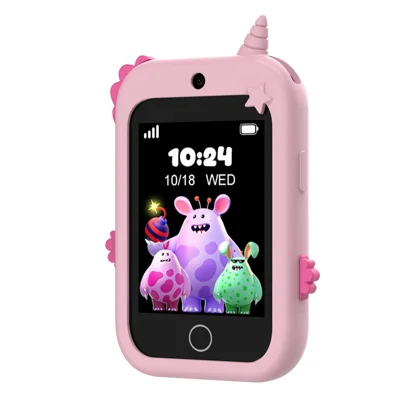 DH19 2.8 Inch Screen 4G Video Call Kids Smart Watch SOS WiFi + LBS Positioning IP65 Waterproof with Lanyard - Pink