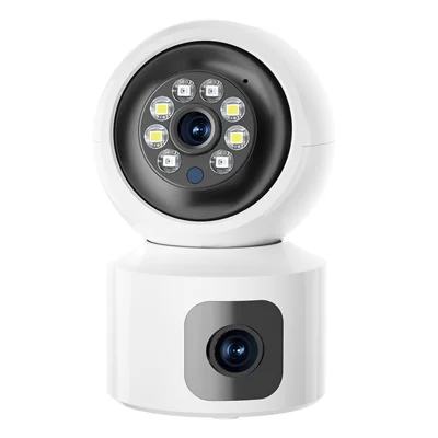 4MP Dual Lens Baby Monitor Ball Camera 4X Digital Zoom Two-Way Audio Night Vision Camera - US Plug