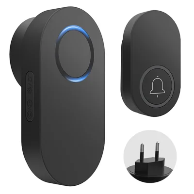 ML008-B-11EU 60 Melodies Wireless Self-Powered Doorbell Ring EU Plug / Black, 1 Transmitter + 1 Receiver