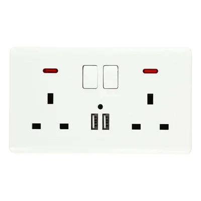 HD 1080P WiFi Camera Wall Socket Motion Detection Remote View Home Security Cam - White