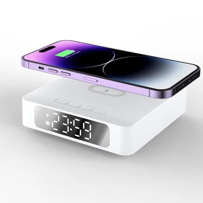 15W Wireless Charging Alarm Clock HD1080P WiFi Camera Digital Clock Charger For Home Security