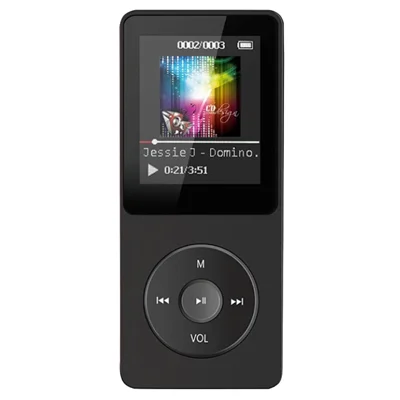 Lecteur MP4 portable avec écran de 1,8 pouce, compatible Bluetooth, livre électronique, radio FM (Avec carte TF 64G) - Noir