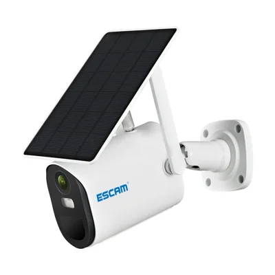 ESCAM QF290 Caméra WiFi solaire 1080P Caméra de sécurité étanche avec panneau solaire, batterie et vision nocturne infrarouge