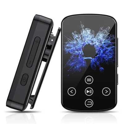 T8 1,54 tum Touchskärm MP4-spelare Bluetoothkompatibel FM-radio E-boksläsare med bakre klämma (med 64 GB TF-kort)