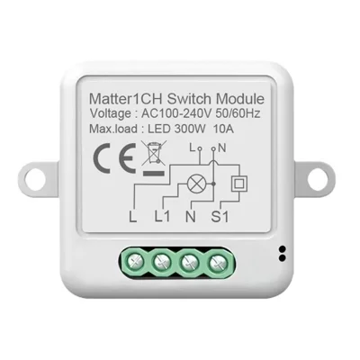SB01 Matter 1 Gang Smart Switch WiFi Wireless Hidden Homekit Voice Control Switch