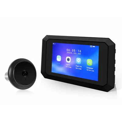 N9S 3.97 Inch Hidden Night Vision Camera Doorbell with Photo Video Recording Door Viewer - Black