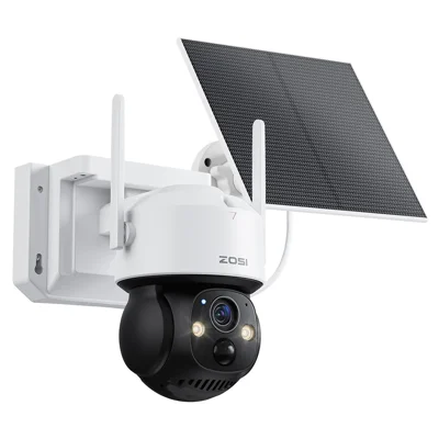 ZOSI C291 4MP 2.5K WiFi Solar Security Camera PIR Smart Detection Night Vision Outdoor Wireless PT Camera, No Memory Card
