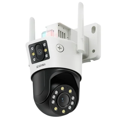 ZOSI C298 SE 4MP Dual Lens WiFi Camera AI Human / Vehicle Detection Two Way Audio Outdoor Security Cam - US Plug