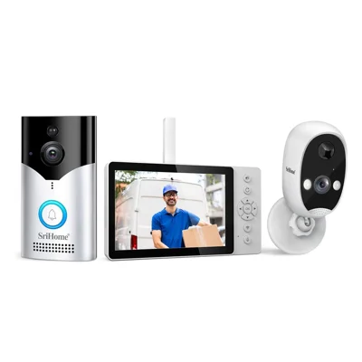 SRIHOME DH051_002_008 Smart Wireless Doorbell Set 4MP HD Indoor Video Intercom Low Power Consumption for Home - US Plug